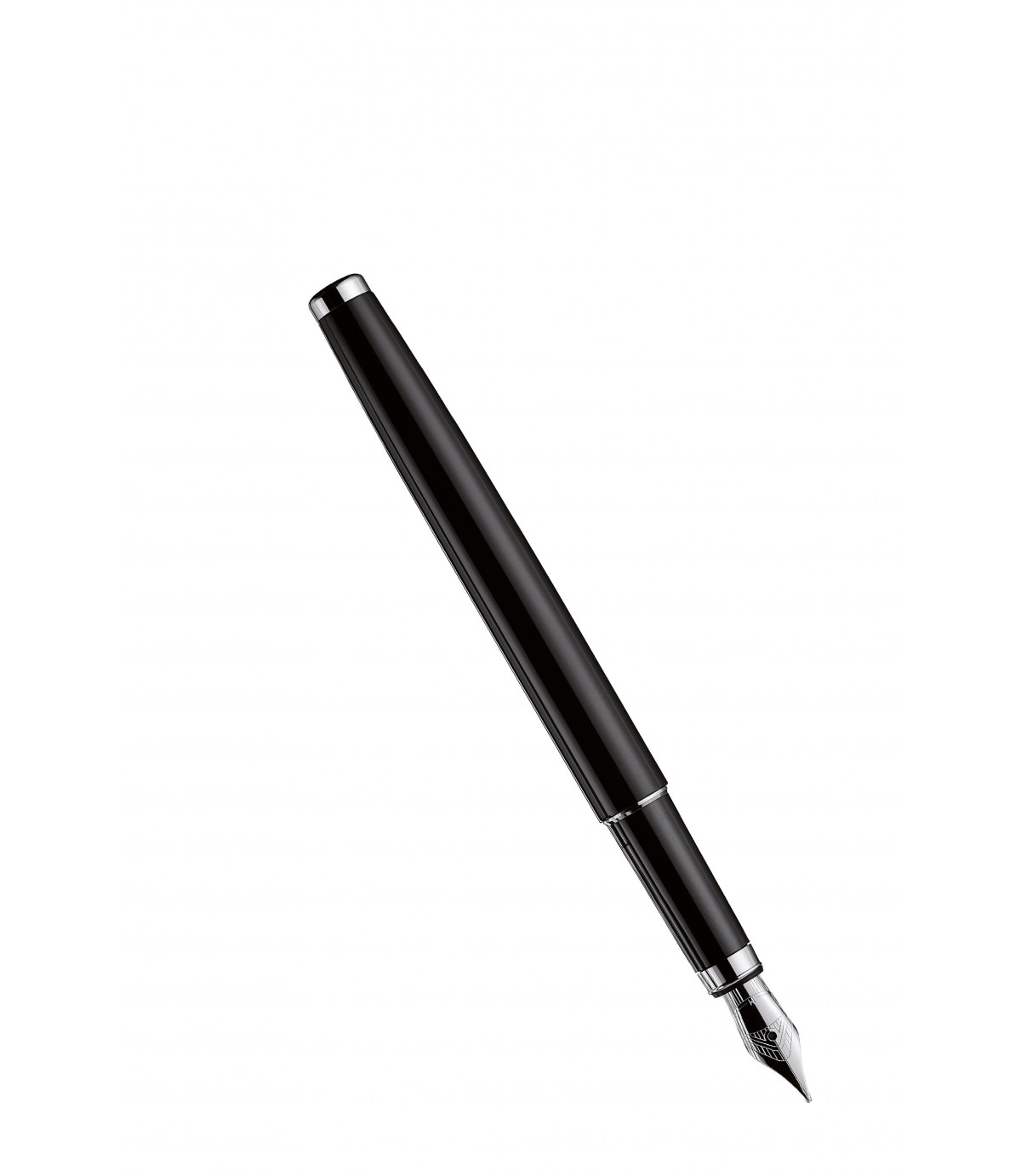 Stylo à Plume Otto Hutt Design 01 Capuchon Argent Massif Ligné Corps laqué noir Stylo à Plume Otto Hutt Design 01 Capuchon Argent Massif Ligné Corps laqué noir